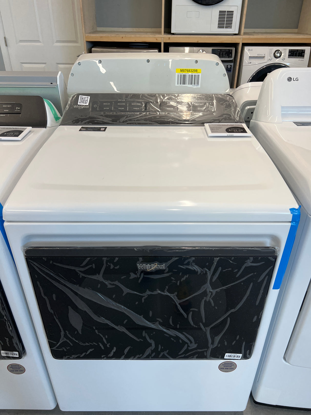 WED5100HW whirl, pool, 7.4 ft.³ white frontload electric dryer.