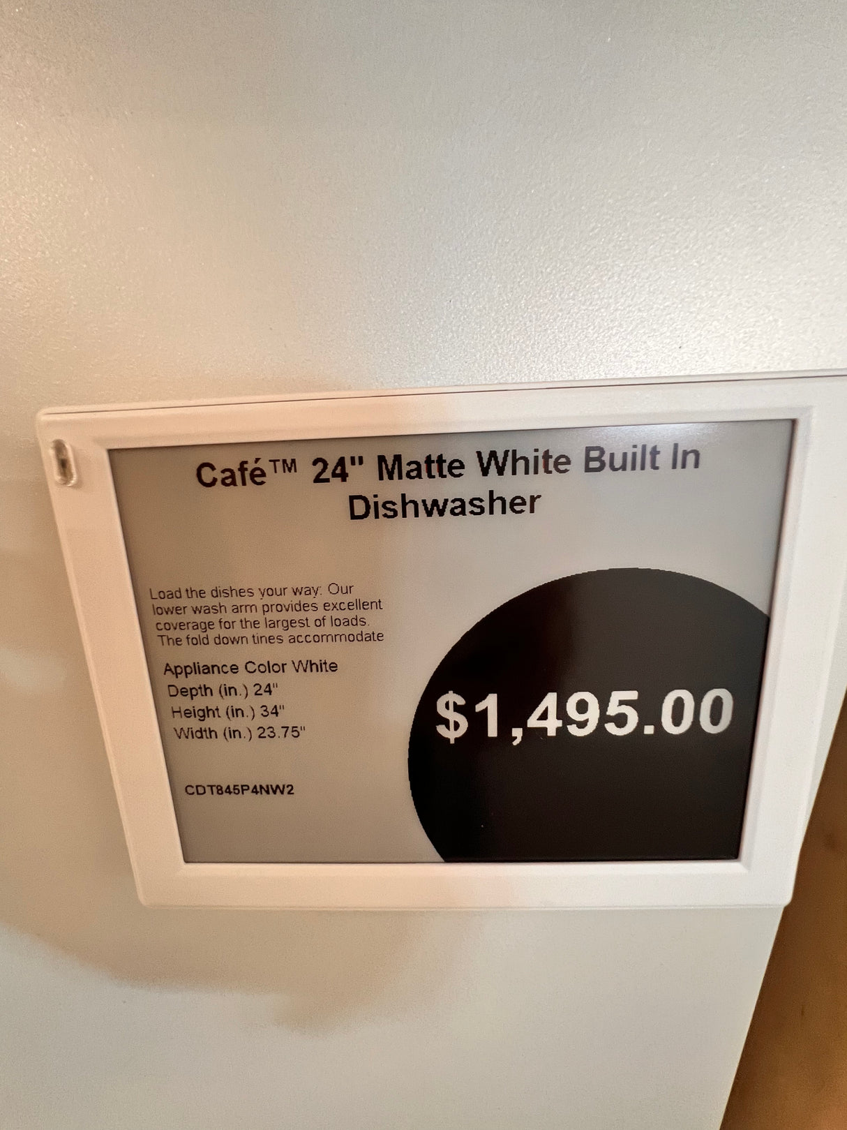 Café 24 inch matte white built-in dishwasher. CDT845P4NW2.