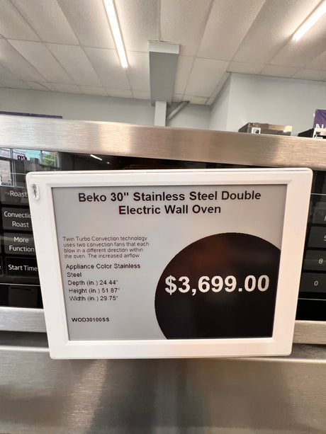 BEKO 30” Stainless Steel Double Electric Wall Oven. WOD30100SS