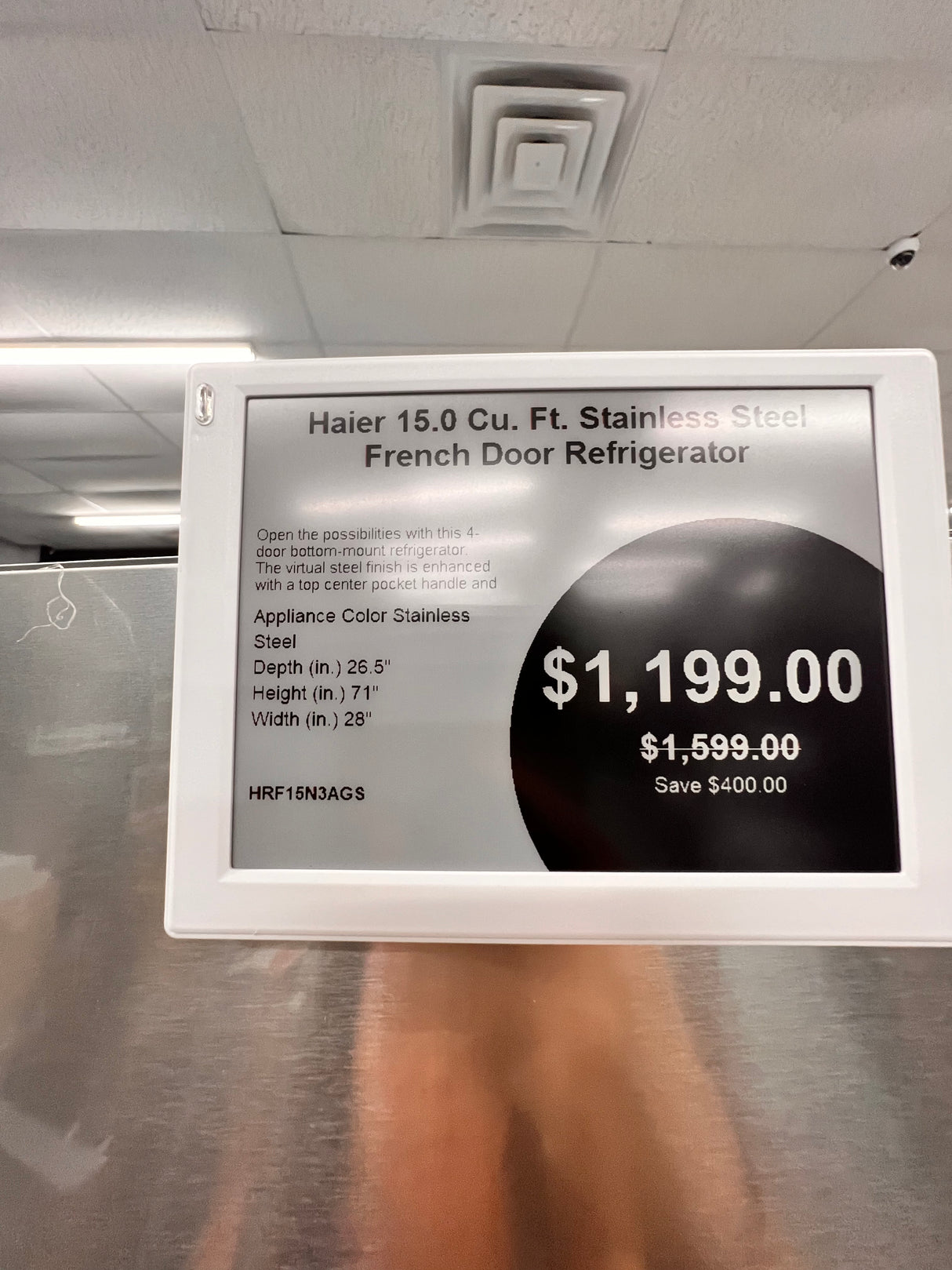HAIER 15.0 ft.³ stainless steel French door refrigerator HRF15N3AGS