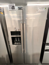 KitchenAid 24.8 ft.³ stainless steel with print shield finish side-by-side refrigerator. KRSSF705HPS