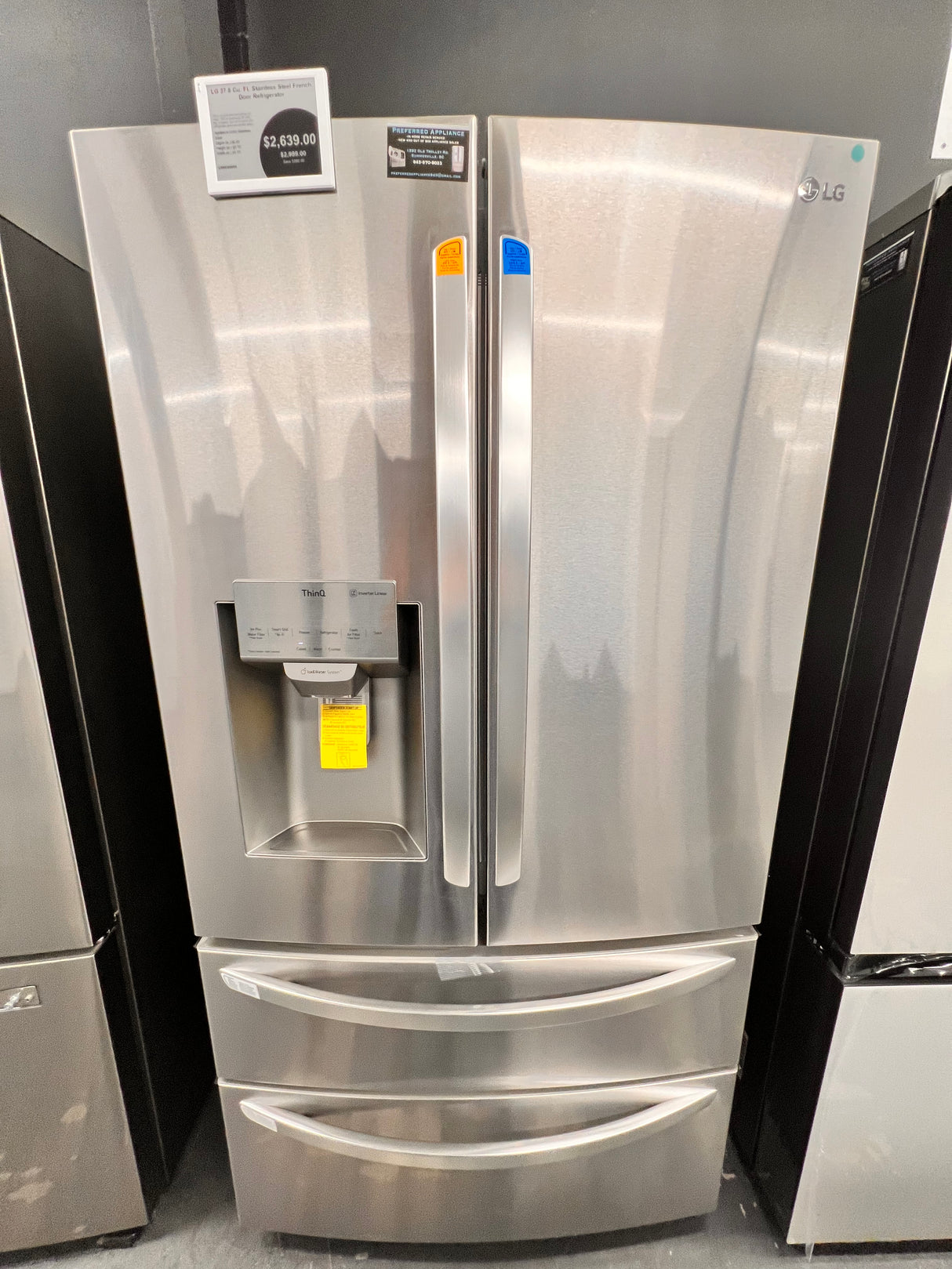 LG 27.8 ft.³ stainless steel French door refrigerator. LRMXS2806S.