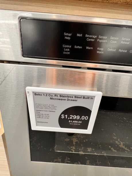 BEKO 1.2 ft.³ stainless steel built-in microwave drawer.. mWDR24100SS
