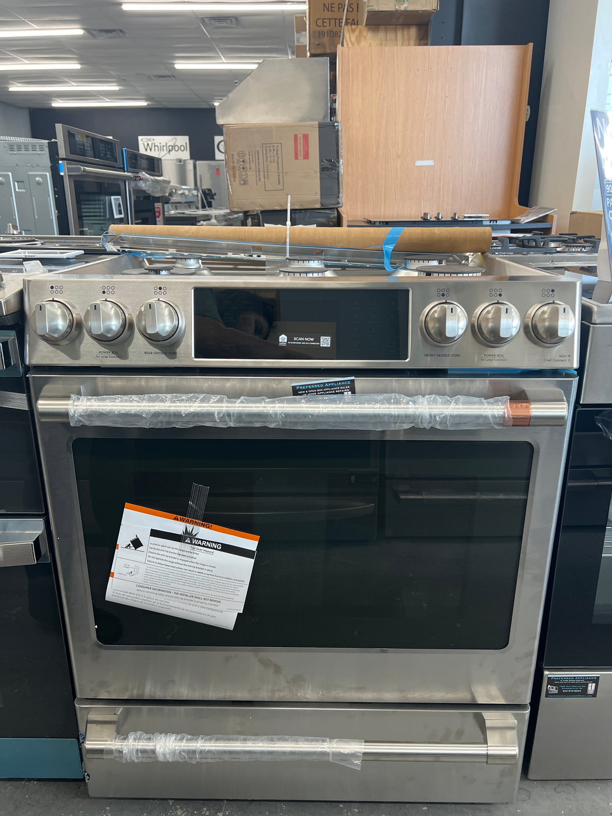 Cafe 30” Stainless Steel Slide-In Gas Range CGS700P2MS1