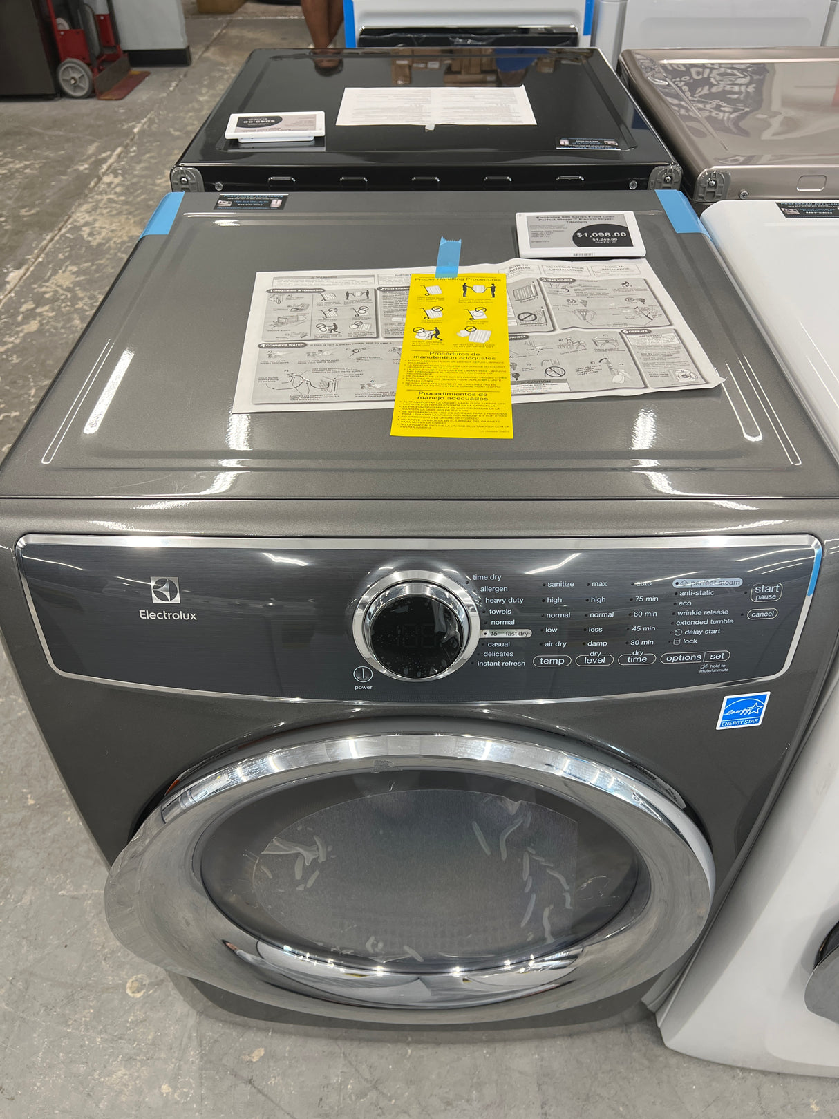 ELECTROLUX 600 SERIES FRONT LOAD PERFECT STEWM ELECTRIC DRYER-TITANIUM