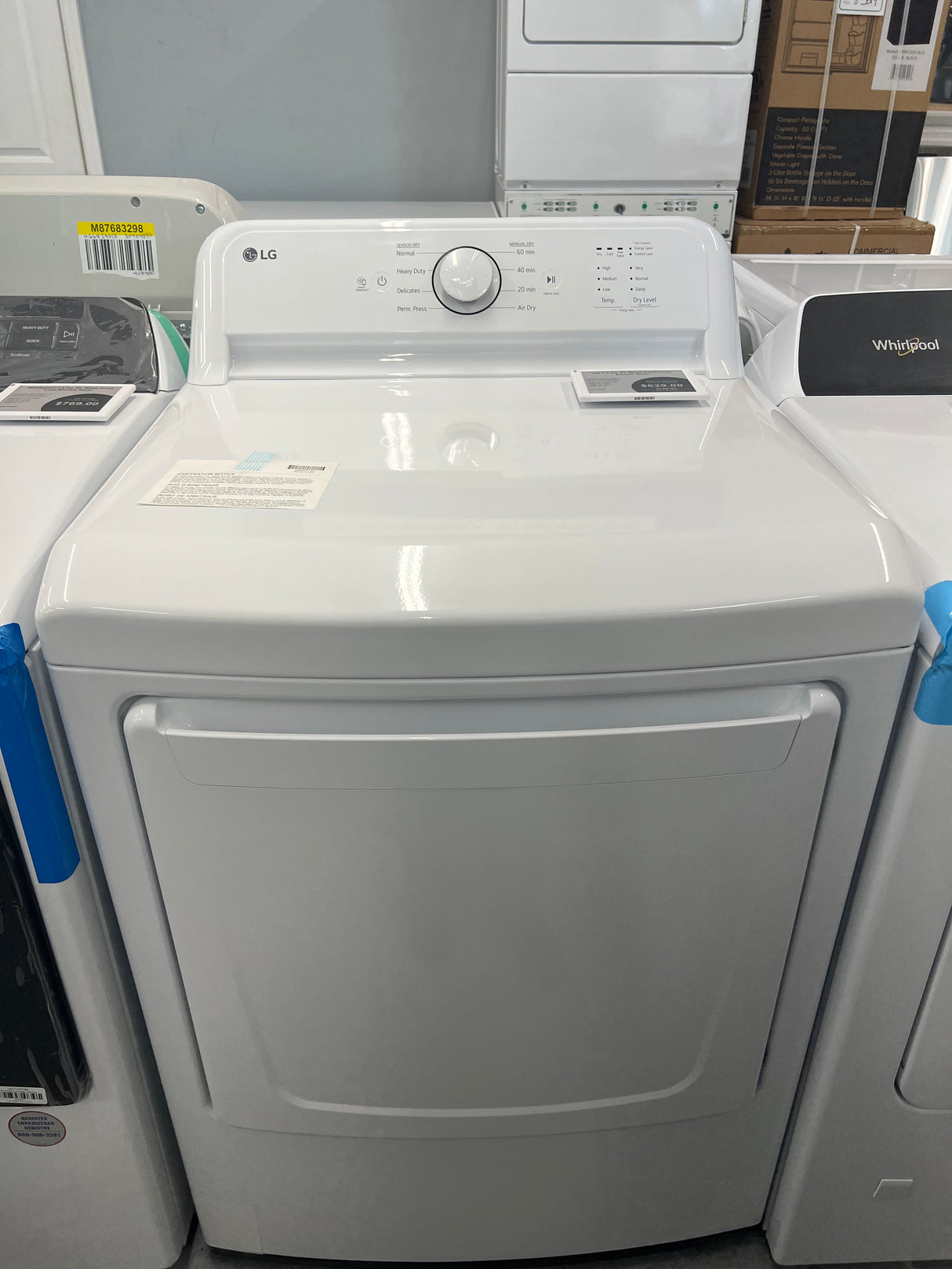 LG 7.3 Cu.Ft. White Front Load Electric Dryer DLE6100W