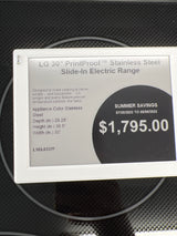 LSEL6337F LG 30 inch print proof stainless steel slide in electric range