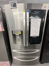 LMXS28596S LG 27.6 ft.³ print proof stainless steel French door refrigerator.