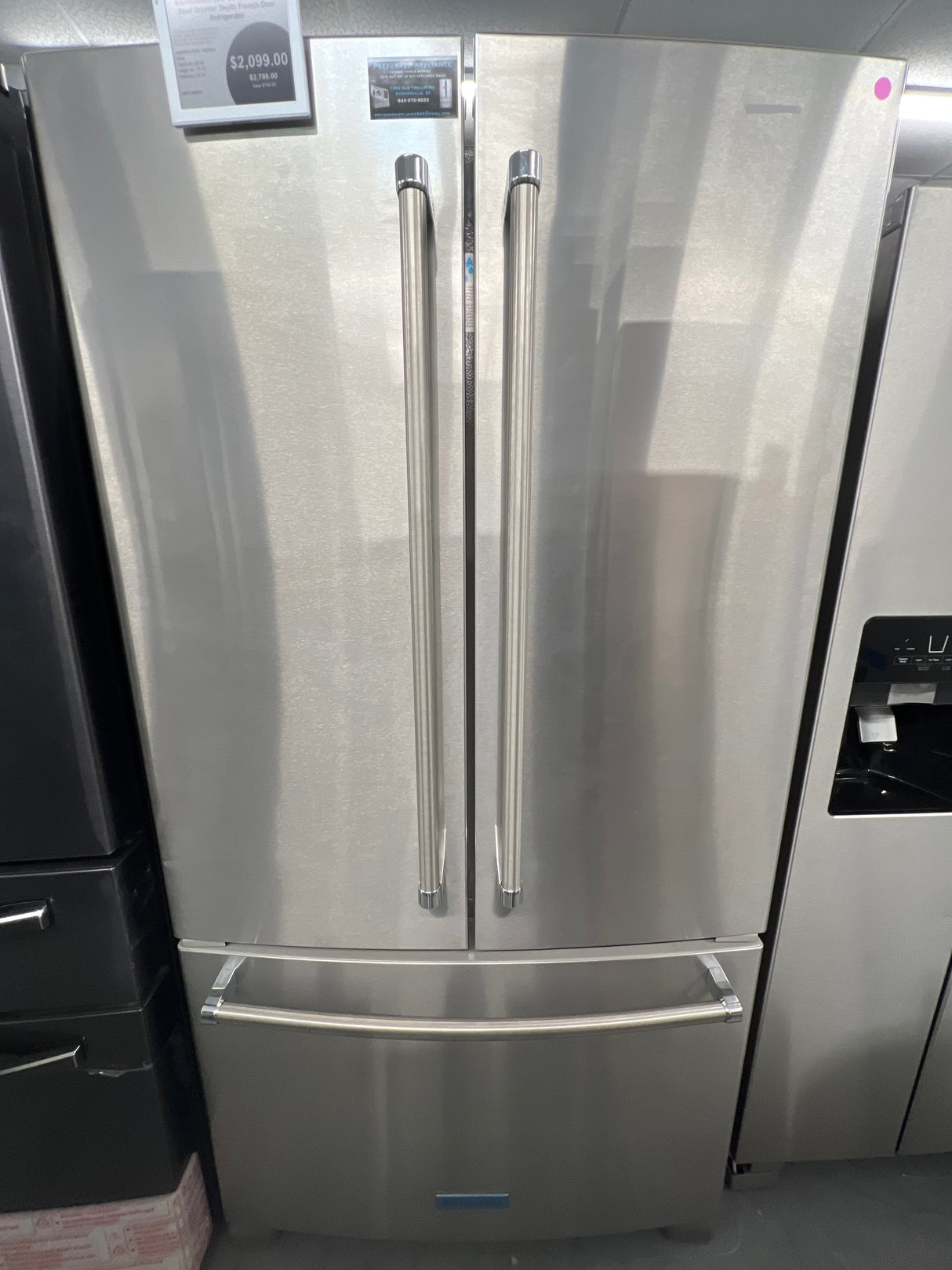 KRFC300ESS kitchenAid 20.0 ft.³ stainless steel counter depth French door refrigerator.
