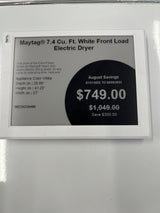 MED6230HW Maytag, 7.4 ft.³ white front load electric dryer.